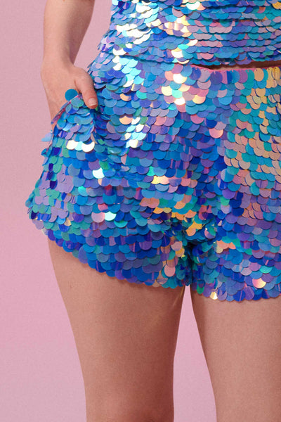 Blue 2024 glitter shorts