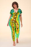 APHRODITE SEQUIN JUMPSUIT - CITRUS